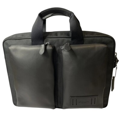 Brand New COACH 6705 Black RIDER Briefcase Travel Laptop Shoulder Bag (QB/BLK)