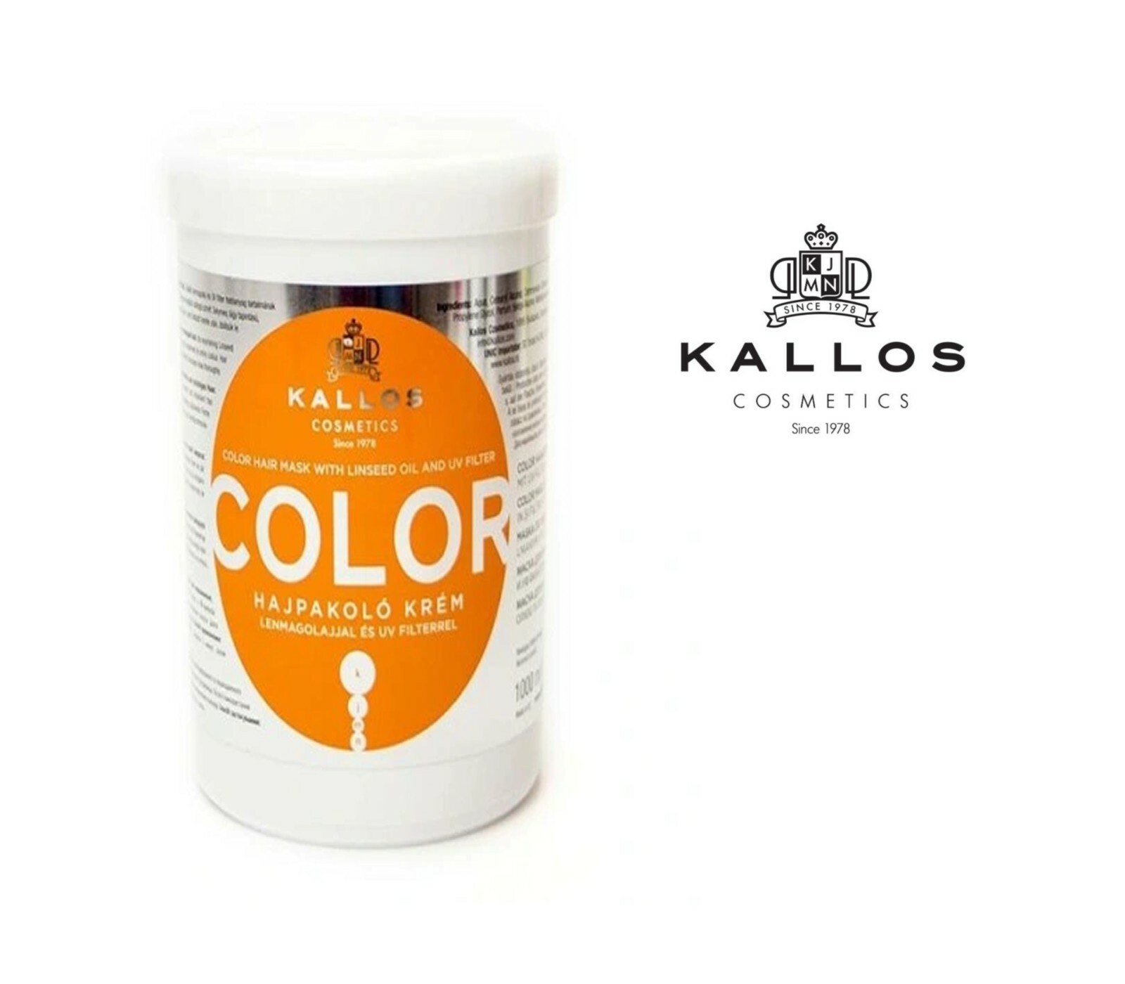 KALLOS KJMN PROFESSIONAL COLOR HAIR MASK&LINSEED OIL AND UV FILTER FOR COLOR