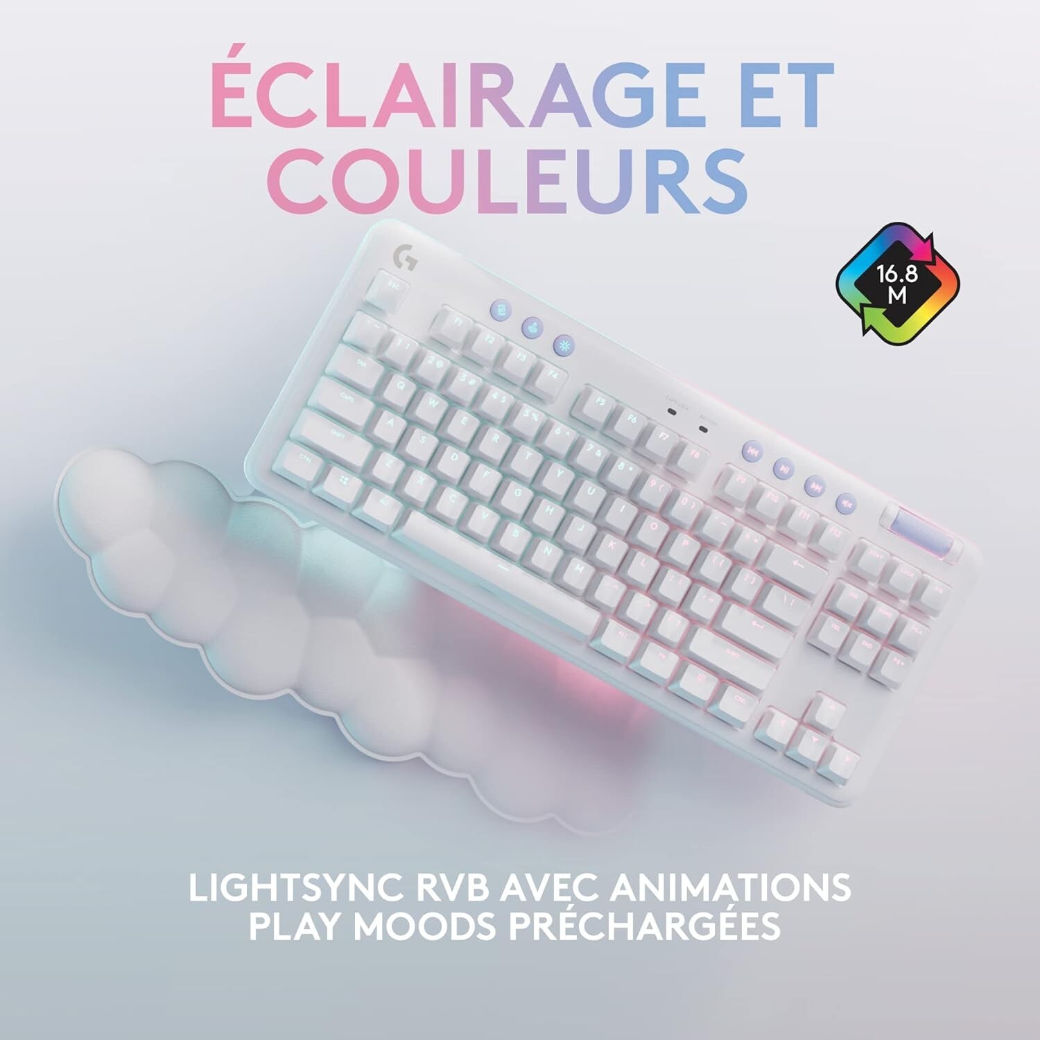 Clavier sans clé Logitech G715 compact rétroéclairé PC Mac et Bluetooth - 3