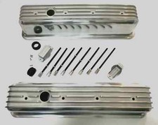 Finned Aluminum Tall Valve Covers W Center Bolt For 1987-97 Chevy 350 5.0l 5.7l Finned Aluminum Tall Valve Covers W Center Bolt For 1987-97 Chevy 350 5.0l 5.7l