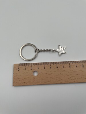 Porte-clés USA En Métal Argenté – Forme étoile – Pendentif Charm Unisexe