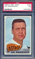1965 TOPPS OPC O PEE CHEE Baseball #179 Hal Woodshick PSA 7 NM Houston Astros