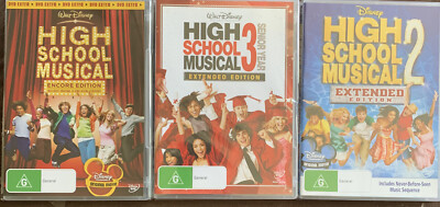 DVD Series: Walt Disney High School Musical 01 02 03 (3 X