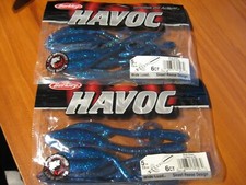 2 Packs Havoc 5" Wide Load Soft Plastic Fishing Baits Blue Disco