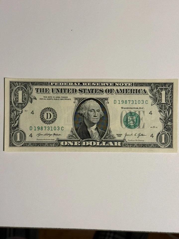 Birthday Note Dollar Bill March 31 1987 03-31-1987 UNC 03/31/1987 Fancy Serial - Image 4 of 4