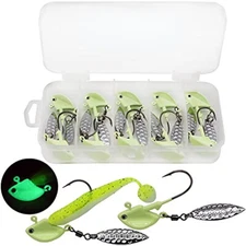 10pcs Jig Heads Underspin Jig Heads with Willow Blade 1/8oz 1/4oz 3/8oz 1/2oz