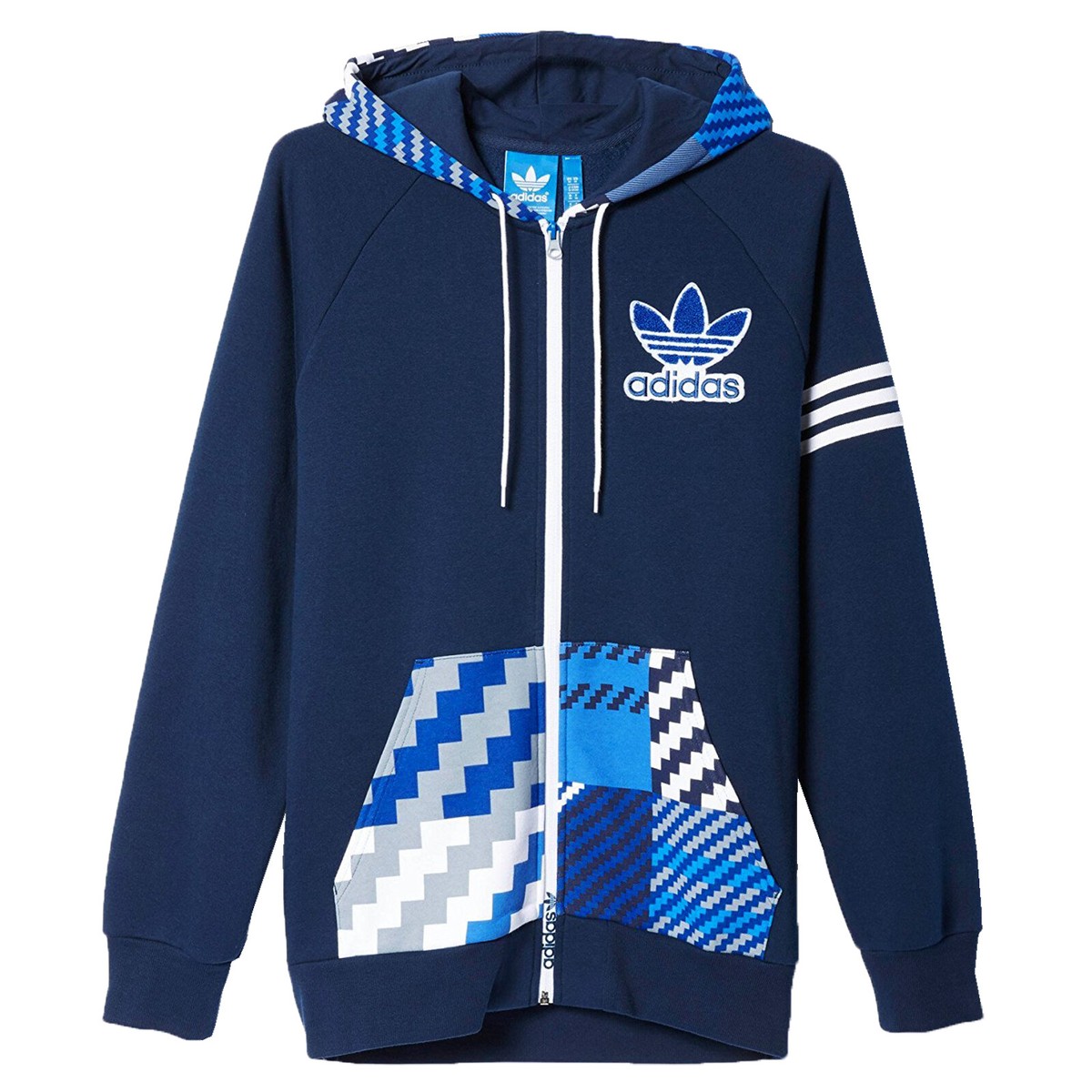 Adidas Men Impossible Plaid Hoody Street Sweat Jacket Hoodie
