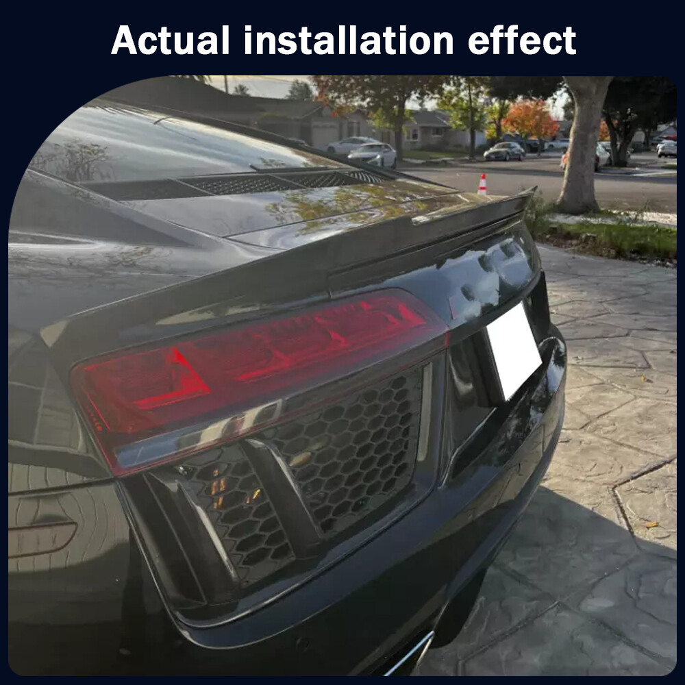 For Audi R8 V10 Coupe Gen 2 2016-22 Carbon Rear Trunk Lip Spoiler Boot Tail Wing