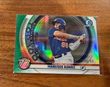Francisco Alvarez 2020 Bowman Chrome Scouts Top 100 Green Refractor SP /99 NRMT+
