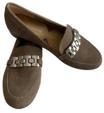 ADRIENNE VITTADINI "RAJA" Flat Shoe Brown Suede Women's 7M Med width Loafer NEW