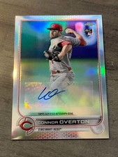 CONNOR OVERTON 2022 TOPPS CHROME REFRACTOR ROOKIE AUTO #AC-CO REDS