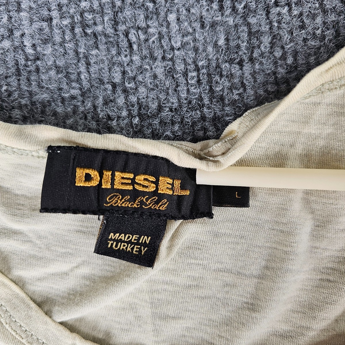 Diesel Black Gold Label Women's L Beige Smoke Tie Dye Print Short