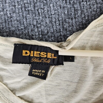 Diesel Black Gold Label Women's L Beige Smoke Tie Dye Print Short