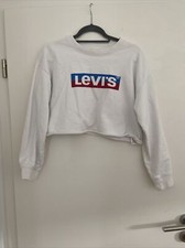 Levis Pullover Frauen XS weiß gecropped gebr...