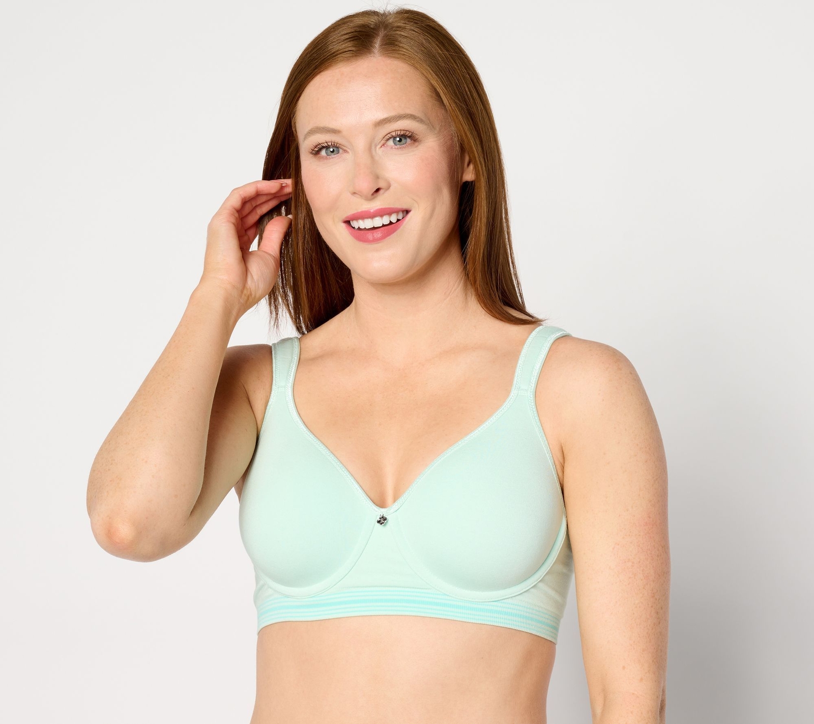 Breezies Women's Bra Sz 36DD  Comfort Breeze Seamless Underwire Green A631860