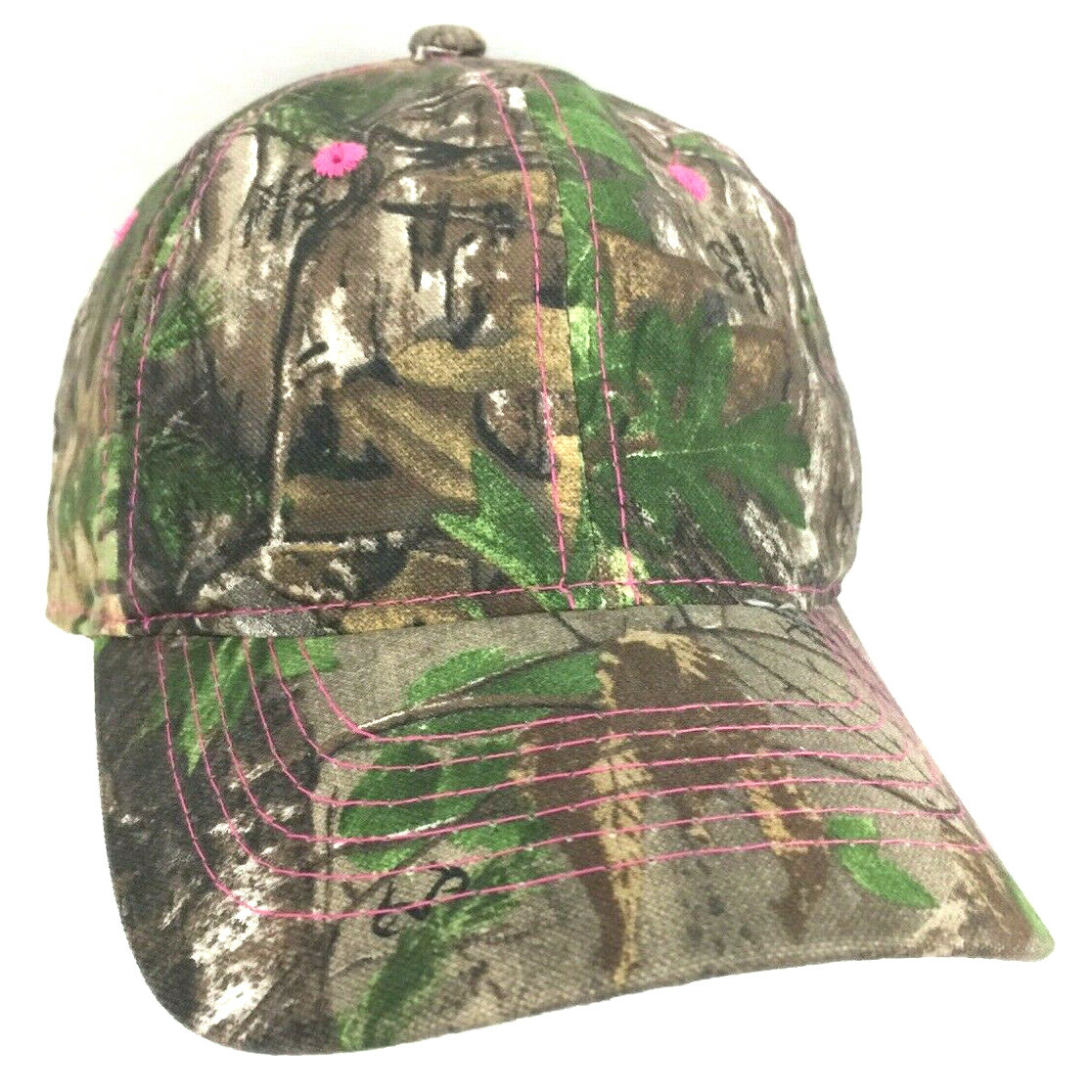 Realtree Hat Women's Camouflage Cap Woodland Camo Embroidered Pink