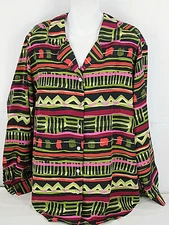 Vintage Jordan Woman Blouse Size 20 [ 54in Bust 30L ] Vibrant Colors S/S