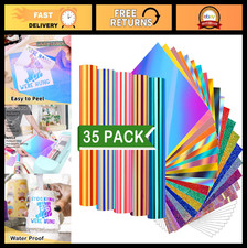 Holographic Permanent Vinyl Sheets Bundle - 24 Adhesive 12"x12"  Transfer  Lay