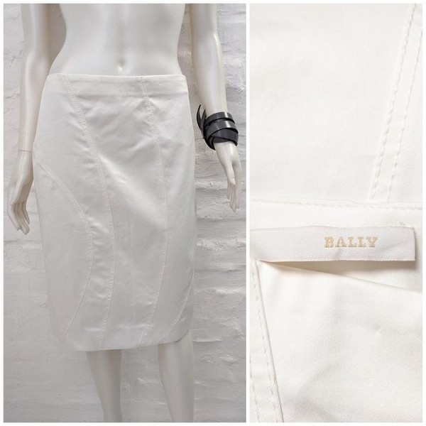 Women Bally Skirt White Cotton 38 / M / 46