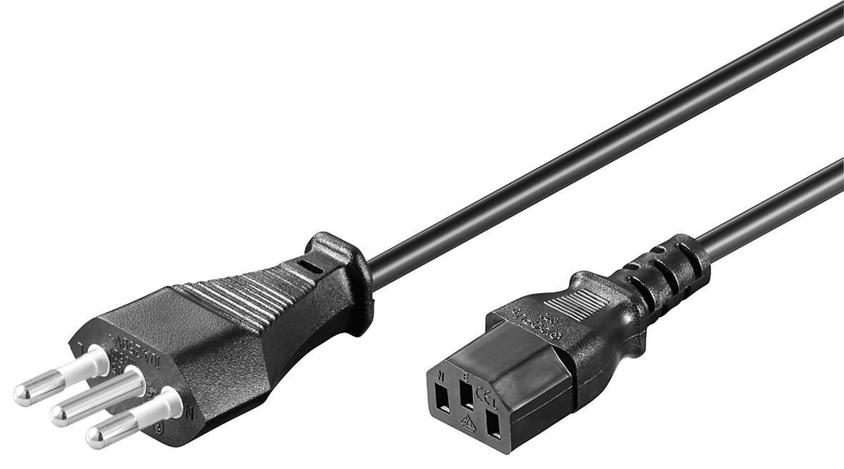 MicroConnect PE100418 Power Cable – 1.8m Black Type L to C13 Coupler 10A 250V