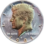 DANBURY MINT-KENNEDY HALF DOLLAR COLLECTION 1981-P-LAYERED 24 GOLD & .999 SILVER