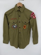 Vintage Boy Scouts BSA Youth Medium Button Up Shirt USA Made Long Sleeve