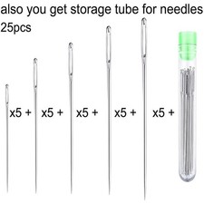 25tlg Nähnadeln Set 5 Größen Stahlnadeln G...