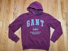 GANT Shield Logo Pullover Fleece Hoodie Sweatshirt Mens Medium Red M MD