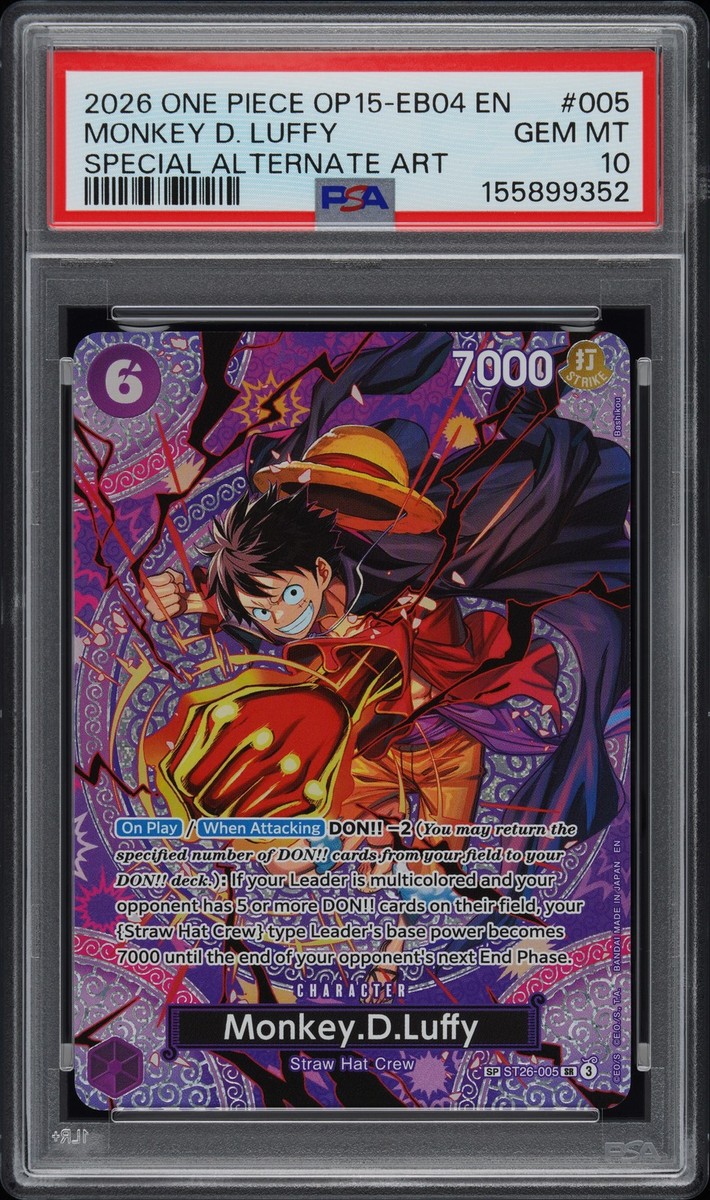 One Piece Monkey D. Luffy Special Alternate Art OP15-EB04 Gem Mint