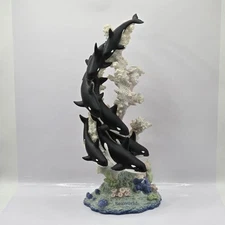 As Is VTG Seaworld 7 orca whale white coral collectible statue shamu See Photos 