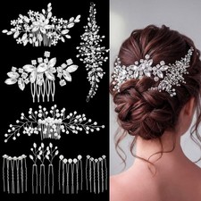 44 Pcs Pearl Crystal Wedding Hair Clips for Bride, Prom, Bridesmaids