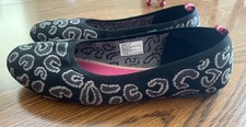 LILY AND DAN Girls recycled flats New Size 4/5 Black Leopard Design