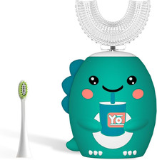 Kids U Shaped Electric Toothbrush  Auto Sonic Baby Toothbrush  Cartoon Dinosaur 36