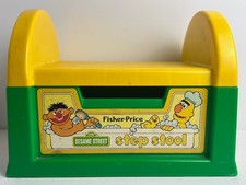 Vintage Sesame Street Fisher Price Child Step Stool Seat 1984 Bert  Ernie USA