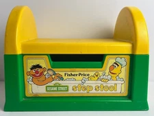 Vintage Sesame Street Fisher Price Child Step Stool Seat 1984 Bert & Ernie USA