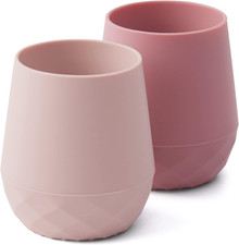 Silicone Baby Cups for 6-12 Months, Tiny Open Cups for Training and Water Dri...