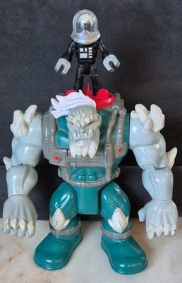 Gorilla Monster Action Figure w/ Small Astronaut Figure Gray Teal Black