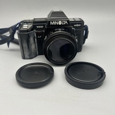Vintage Minolta Maxxum 7000 35mm SLR Film Camera W/ Lens Parts Repair Sold As Is
