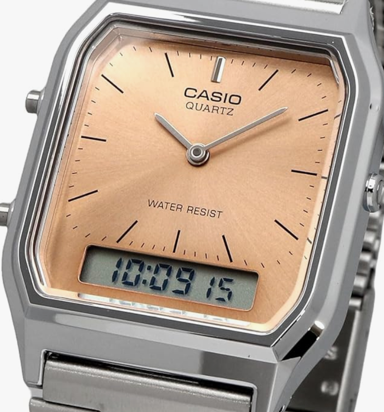 Casio Vintage AQ-230A-4AMQY Ana-Digi Unisex Watch Apricot Dual