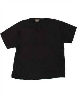 Reebok Damen Crop T-Shirt Oberteil UK 18 XL Schwarz Baumwolle CH22