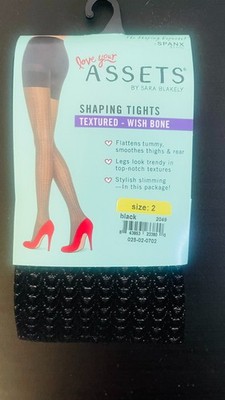 Spanx Love your assets size 2 black textured wishbone shaping tights
