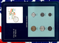 Coin Sets of All Nations India w/card 1988-1990 UNC 1 Rupee 1990 2.9.88