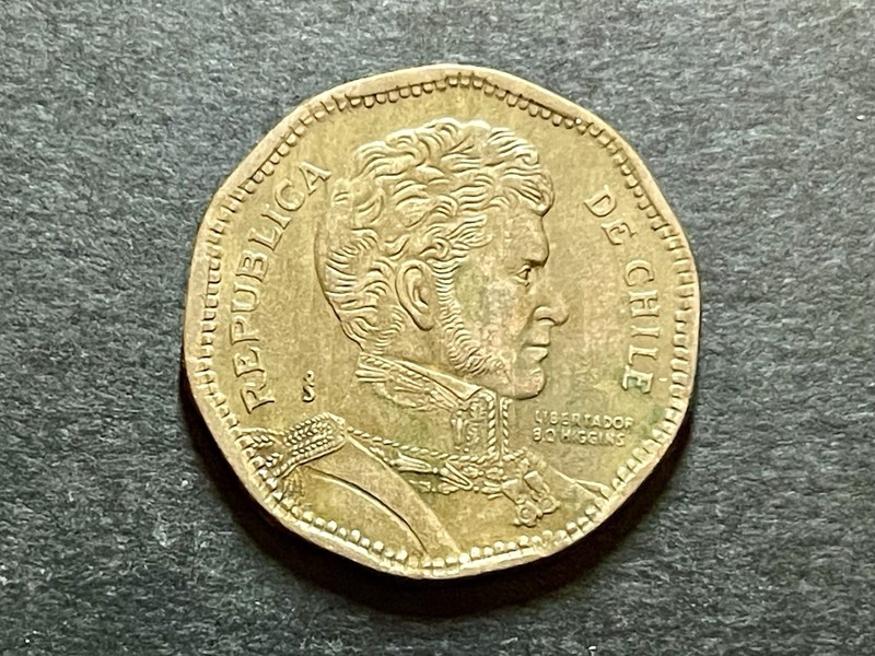 Chile 🇨🇱 50 pesos •1995-So KM# 219 25mm (Bernardo O'Higgins) Combined Shipping
