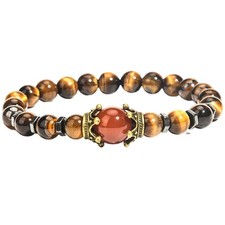 Unisex Healing Stone Bracelets Natural Gemstone Charm Stretch Bracelet Crys - 03