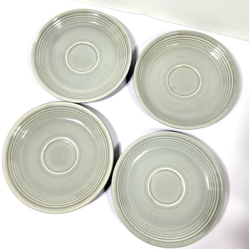 Lot of 4 Gray Fiesta USA 5 7/8" Saucer Plate  Vintage Homer Laughlin Fiestaware