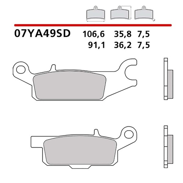 Brembo Vordere BREMSBELAGE-KIT FUR Yamaha YFM D Grizzly 550 13-13-07YA49SD-image