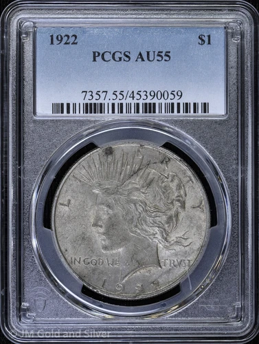 1922-P $1 Peace Silver Dollar PCGS AU 55
