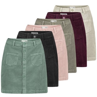 Eight2Nine Damen Cord Rock Minirock Damenrock Kord Mini Sommerrock LETN-085