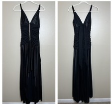 Vtg Y2K Whimsigoth Black Dress Event Witchy Glam Fairy Grunge Windsor 90s 