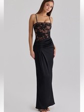 House Of CB Eliette Lace & Satin Maxi Dress Size Small